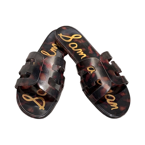 Sam Edelman Bay Jelly Slide Sandals Tortoise Black Brown Women’s Size 9 - Picture 1 of 13